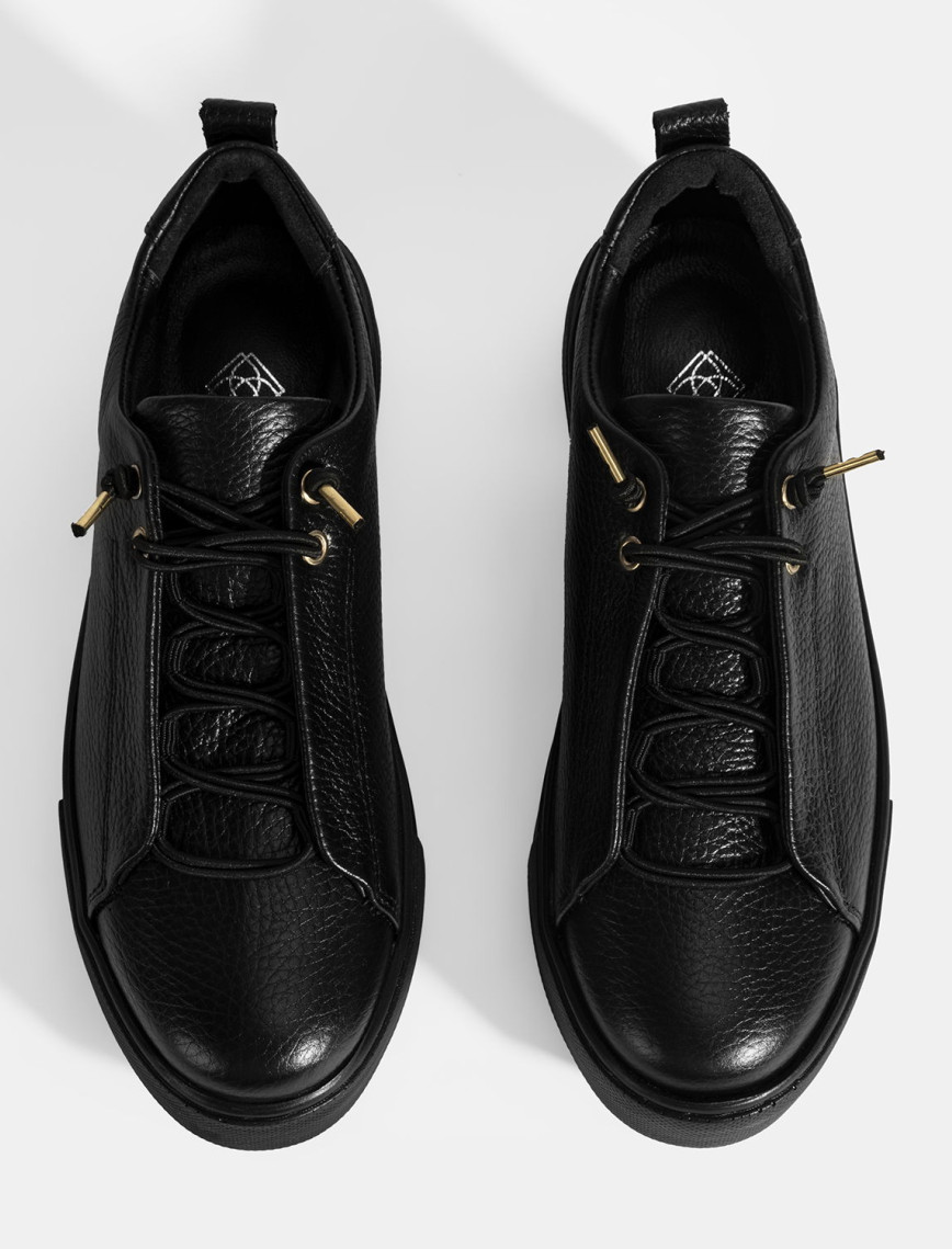 Kadın Siyah Bağcıklı Deri Günlük Ayakkabı Kadın Siyah Bağcıklı Deri Günlük Ayakkabı