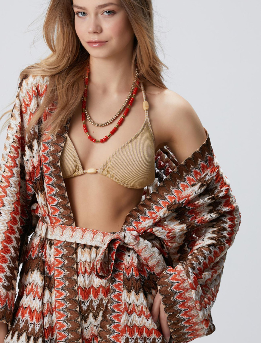 Network Kadın Kırık Beyaz Kahverengi Kısa Kaftan Network Kadın Kırık Beyaz Kahverengi Kısa Kaftan