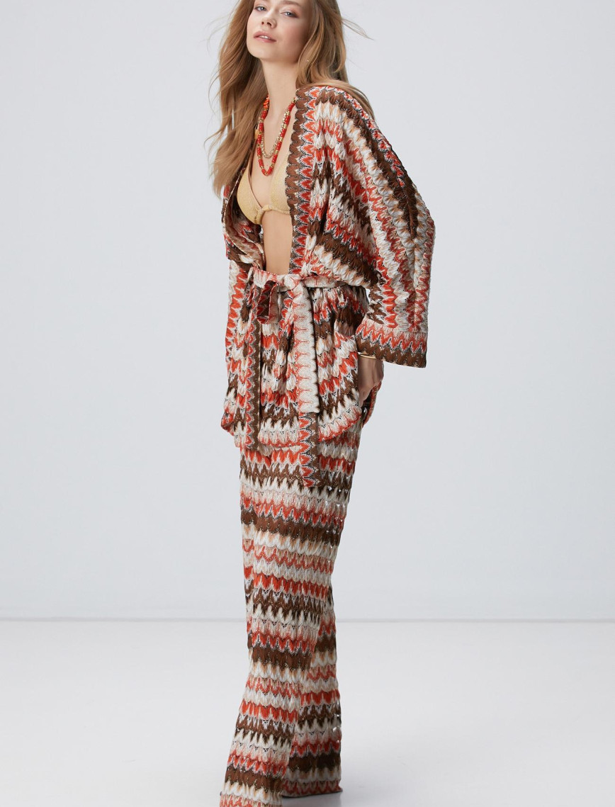 Network Kadın Kırık Beyaz Kahverengi Kısa Kaftan Network Kadın Kırık Beyaz Kahverengi Kısa Kaftan