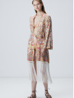 Network Kadın Bej Püsküllü Desenli Kaftan Network Kadın Bej Püsküllü Desenli Kaftan