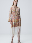 Network Kadın Bej Püsküllü Desenli Kaftan Network Kadın Bej Püsküllü Desenli Kaftan