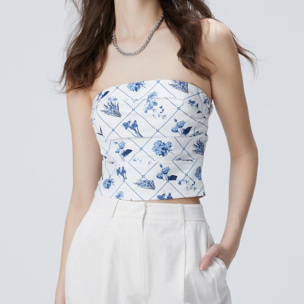 Network Kadın Kırık Beyaz Mavi Desenli Büstiyer Network Kadın Kırık Beyaz Mavi Desenli Büstiyer