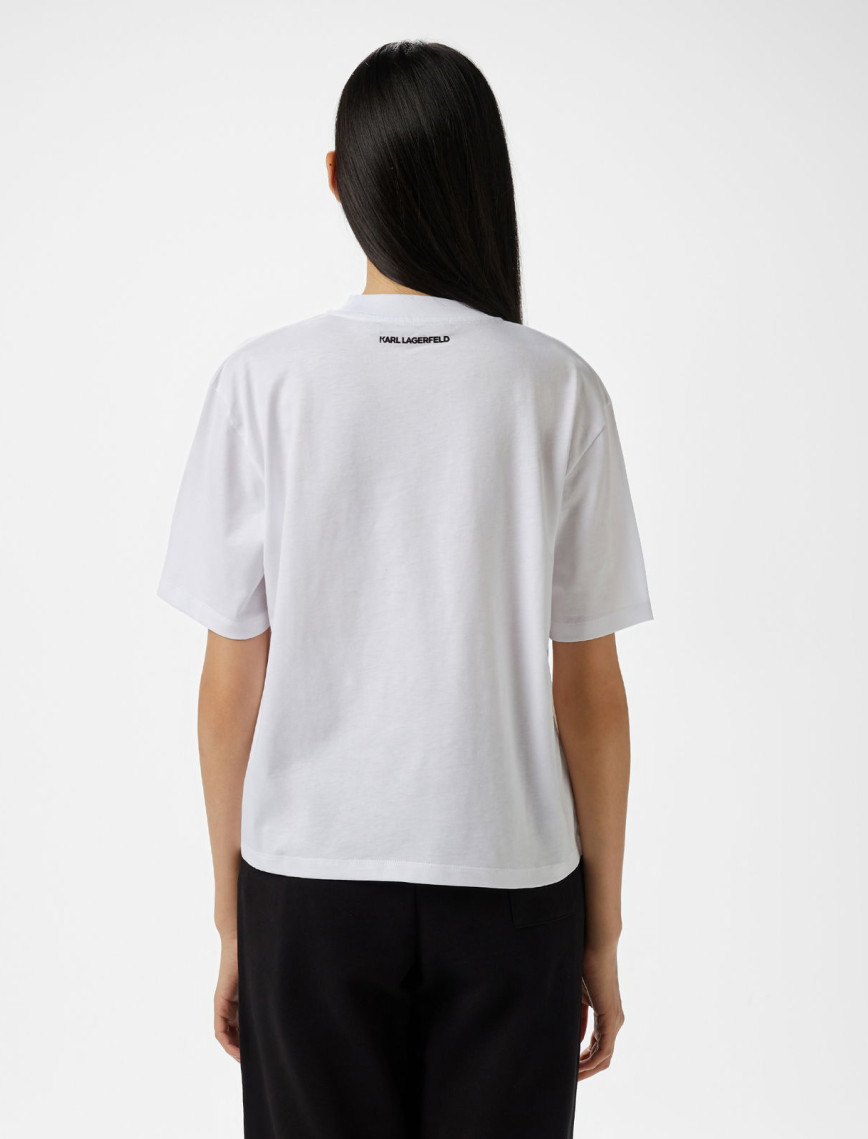 Karl Lagerfeld Kadın Beyaz T-Shirt