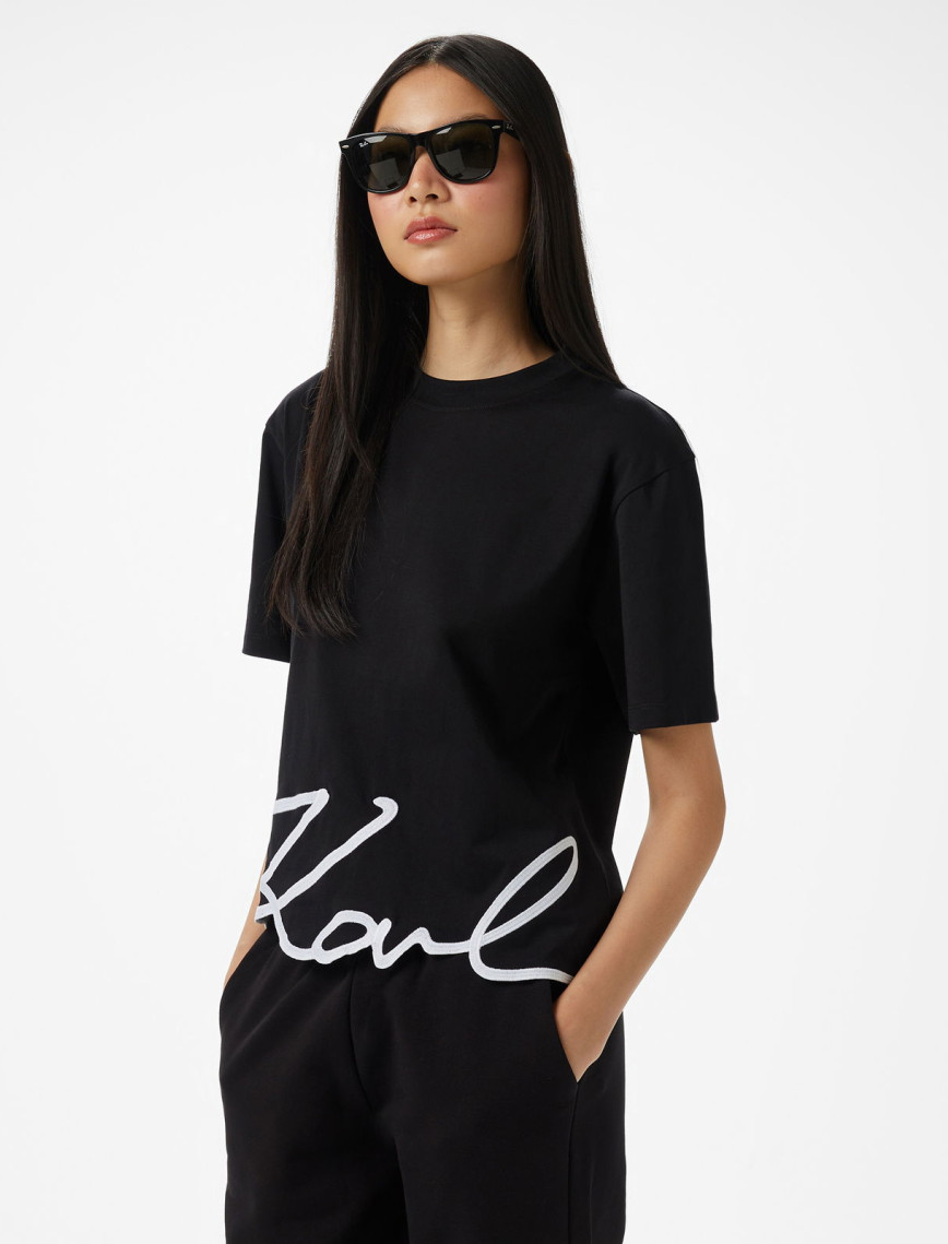 Karl Lagerfeld Kadın Siyah T-Shirt Karl Lagerfeld Kadın Siyah T-Shirt