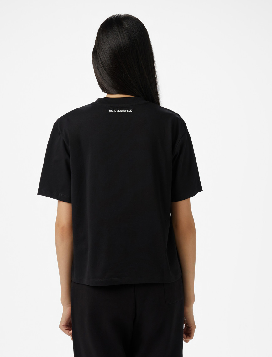 Karl Lagerfeld Kadın Siyah T-Shirt Karl Lagerfeld Kadın Siyah T-Shirt