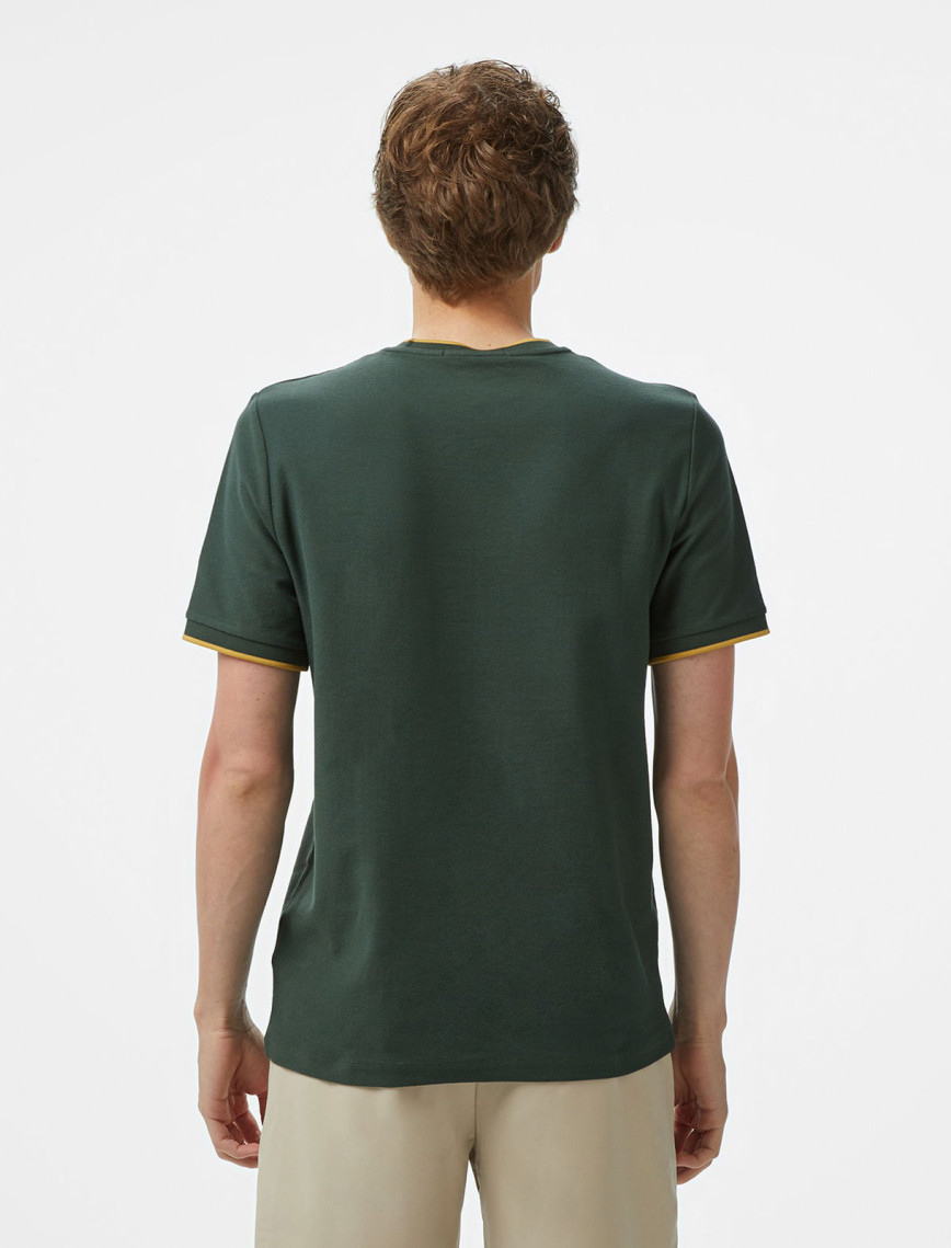 Fred Perry Crepe Pique Erkek Yeşil T-Shirt Fred Perry Crepe Pique Erkek Yeşil T-Shirt