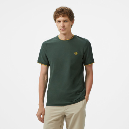 Fred Perry Crepe Pique Erkek Yeşil T-Shirt Fred Perry Crepe Pique Erkek Yeşil T-Shirt