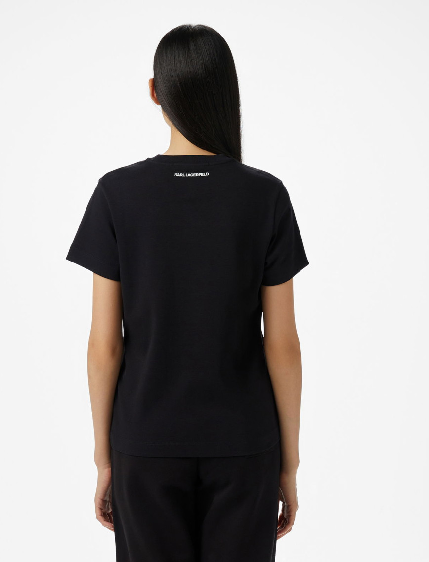 Karl Lagerfeld Kadın Siyah T-Shirt Karl Lagerfeld Kadın Siyah T-Shirt