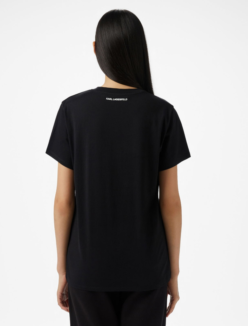Karl Lagerfeld Kadın Siyah T-Shirt Karl Lagerfeld Kadın Siyah T-Shirt
