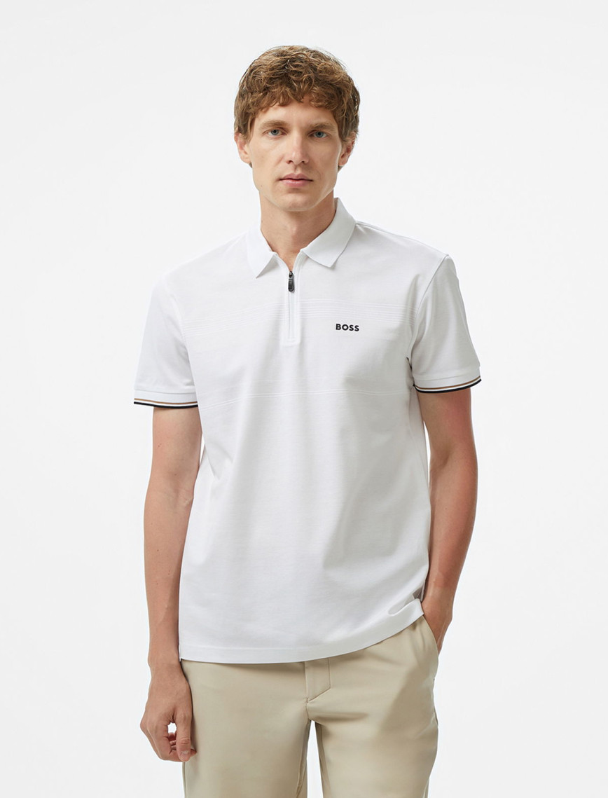 BOSS Philix Pima Erkek Beyaz Polo BOSS Philix Pima Erkek Beyaz Polo
