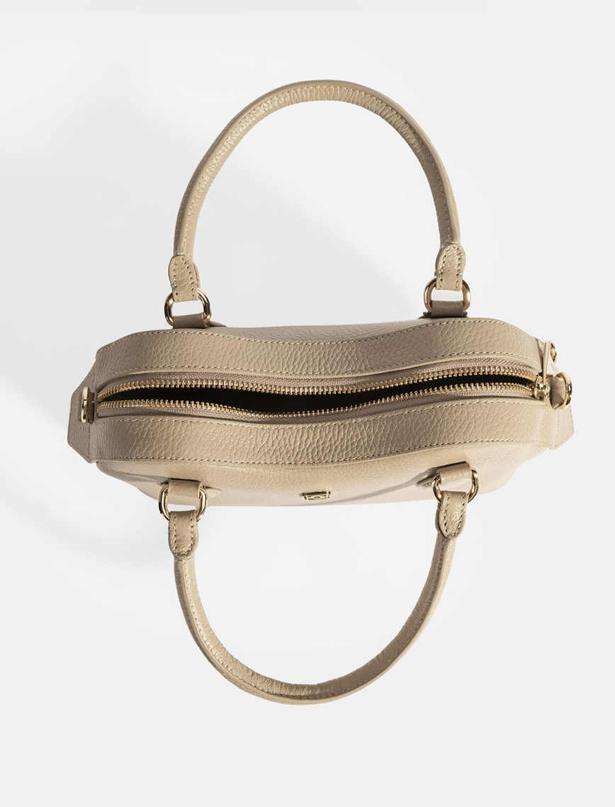 Kadın Vizon Deri Çanta Aksesuarlı Mini El Çantası