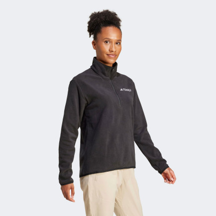 adidas Mountain Essentials Half-Zip Fleece Kadın Siyah Polar adidas Mountain Essentials Half-Zip Fleece Kadın Siyah Polar