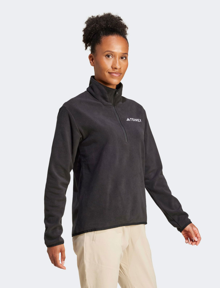 adidas Mountain Essentials Half-Zip Fleece Kadın Siyah Polar adidas Mountain Essentials Half-Zip Fleece Kadın Siyah Polar