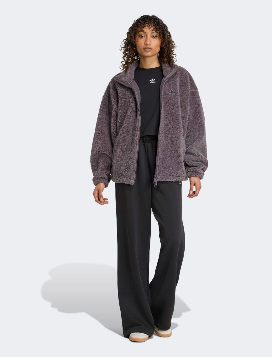 adidas Essential Teddy Jkt Kadın Gri Ceket adidas Essential Teddy Jkt Kadın Gri Ceket