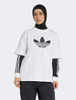 adidas Spacer Trefoil Kadın Beyaz T-Shirt adidas Spacer Trefoil Kadın Beyaz T-Shirt