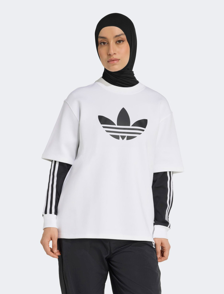 adidas Spacer Trefoil Kadın Beyaz T-Shirt adidas Spacer Trefoil Kadın Beyaz T-Shirt