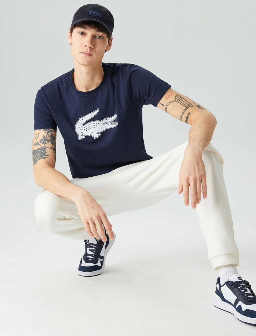 Lacoste Erkek Regular Fit Bisiklet Yaka Baskılı Siyah T-Shirt Lacoste Erkek Regular Fit Bisiklet Yaka Baskılı Siyah T-Shirt