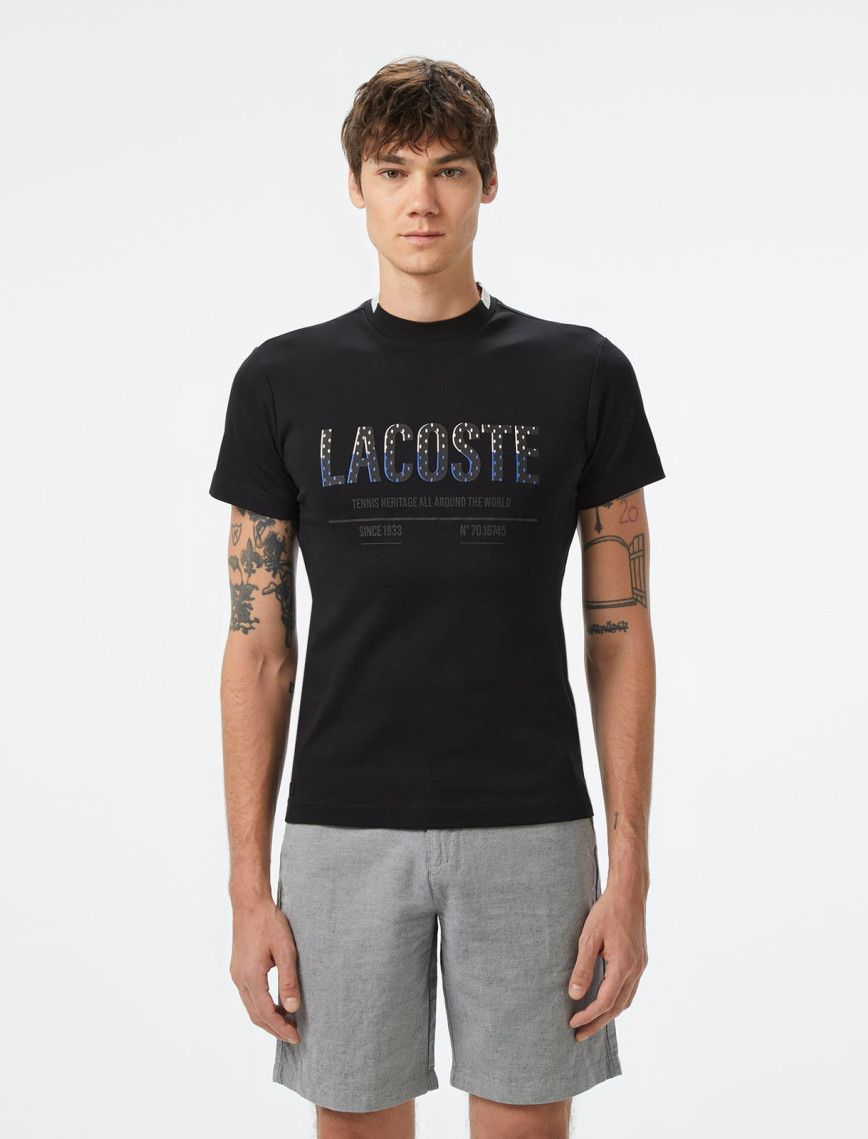 Lacoste Erkek Slim Fit Bisiklet Yaka Baskılı Bordo T-Shirt Lacoste Erkek Slim Fit Bisiklet Yaka Baskılı Bordo T-Shirt