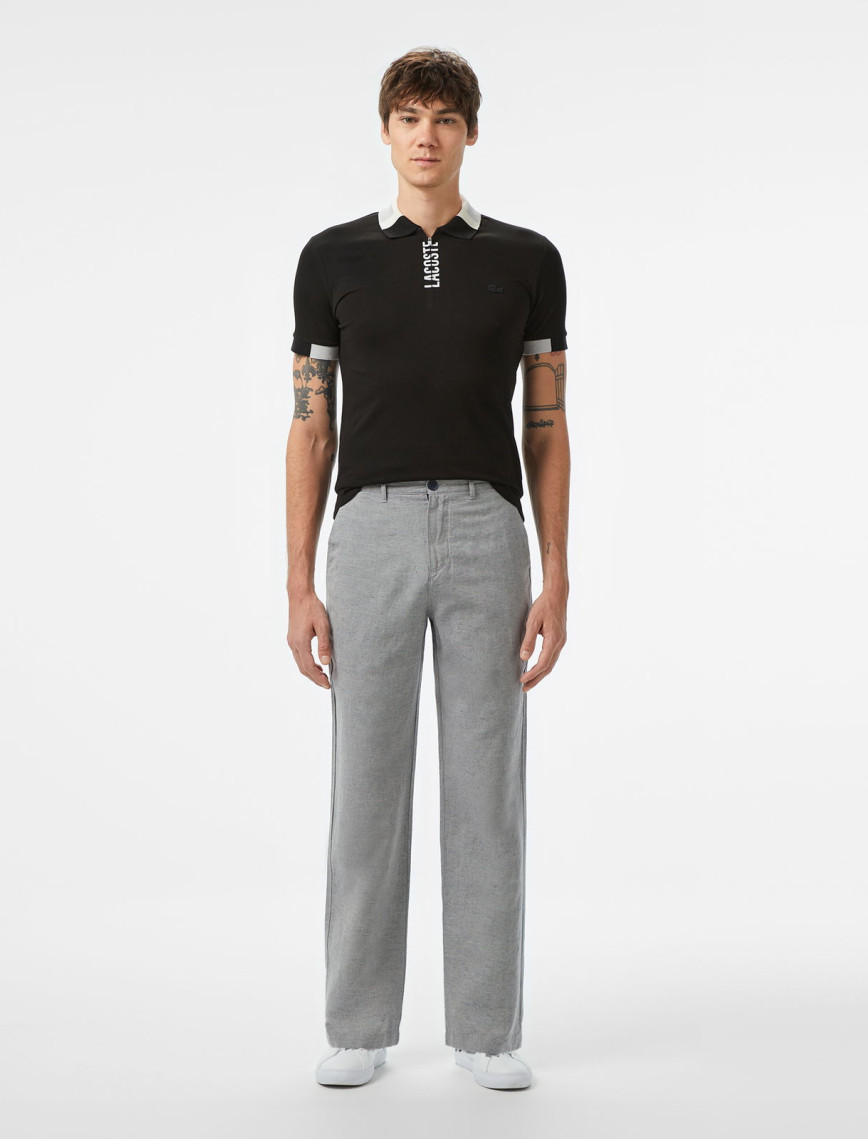 Lacoste Erkek Regular Fit Yarım Fermuarlı Baskılı Siyah Polo Lacoste Erkek Regular Fit Yarım Fermuarlı Baskılı Siyah Polo