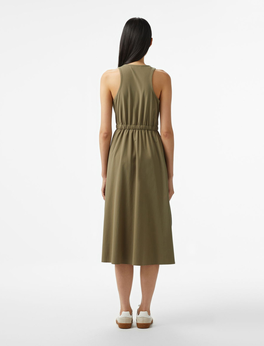 Lacoste Kadın Flare Fit Kolsuz Bisiklet Yaka Haki Elbise Lacoste Kadın Flare Fit Kolsuz Bisiklet Yaka Haki Elbise