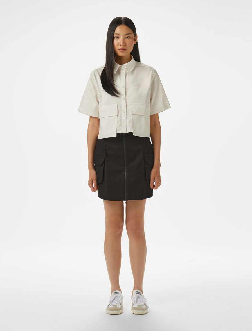 Lacoste Kadın Regular Fit Yarım Kol Krem Gömlek Lacoste Kadın Regular Fit Yarım Kol Krem Gömlek