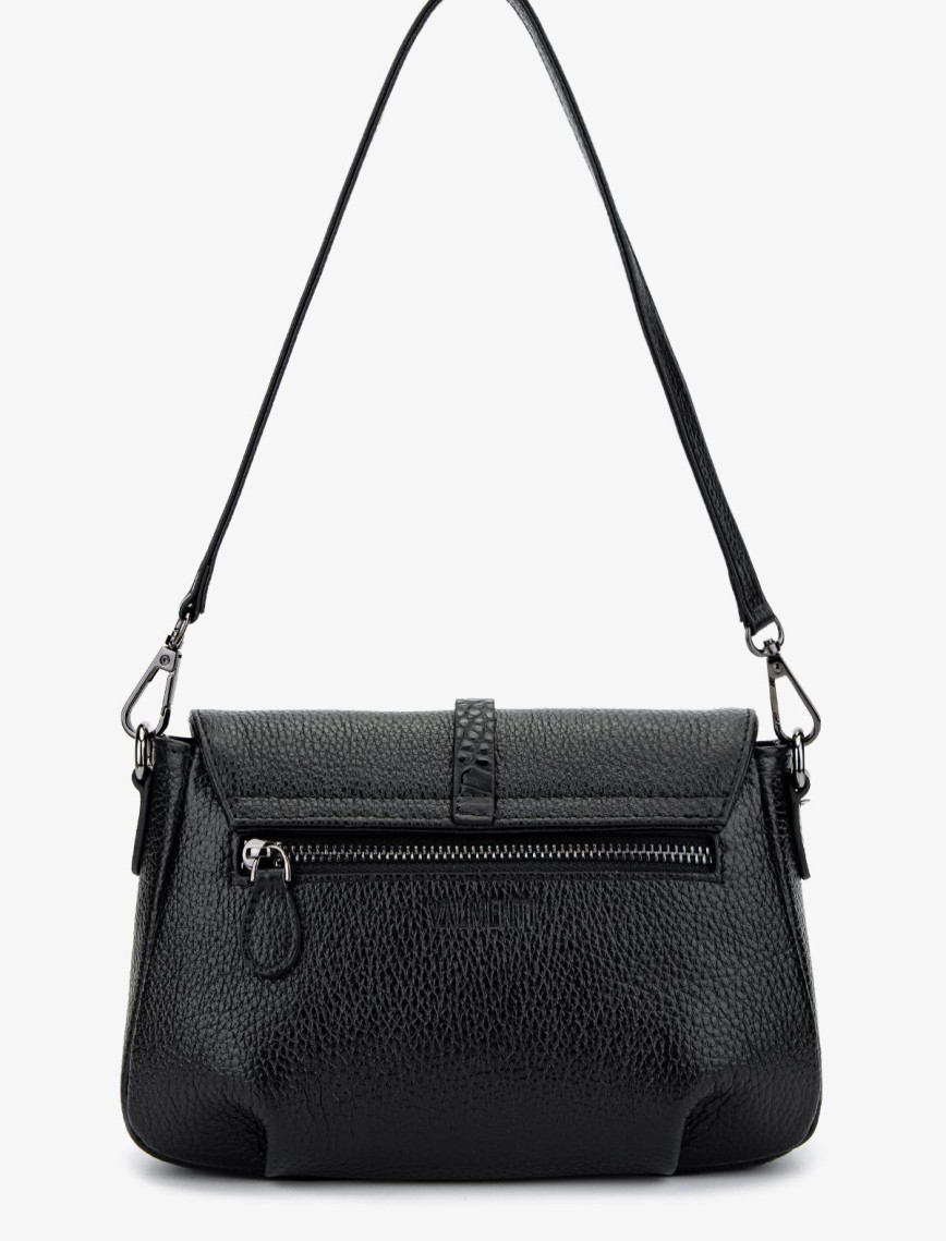 Valmenti Kadın Hakiki Deri Siyah Floter Kol Çantası