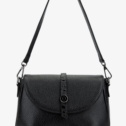 Valmenti Kadın Hakiki Deri Siyah Floter Kol Çantası