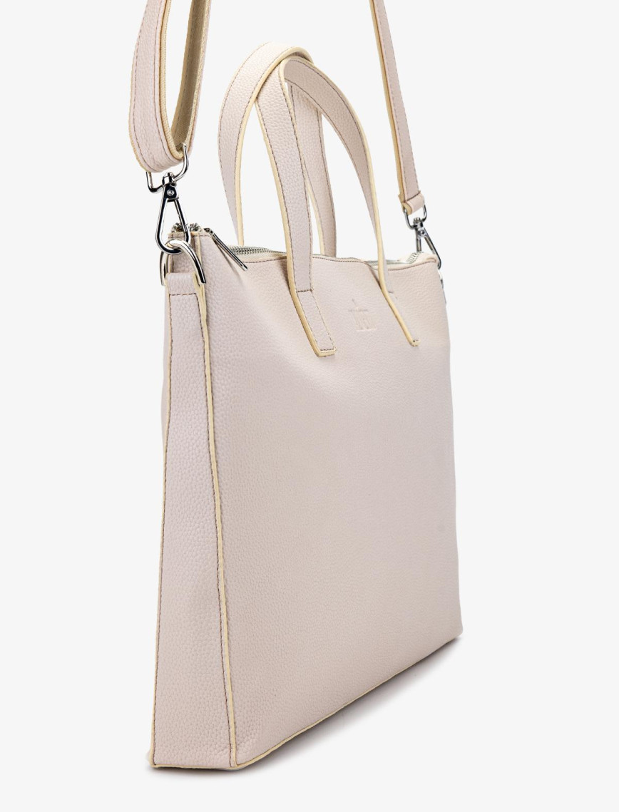 Valmenti Unisex Vegan/Deri Bej Evrak Çantası Valmenti Unisex Vegan/Deri Bej Evrak Çantası