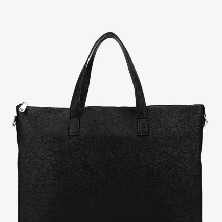 Valmenti Unisex Vegan/Deri Siyah Floter Evrak Çantası