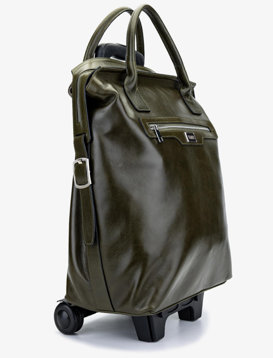 Valmenti Unisex Hakiki Deri Yeşil Valiz Valmenti Unisex Hakiki Deri Yeşil Valiz