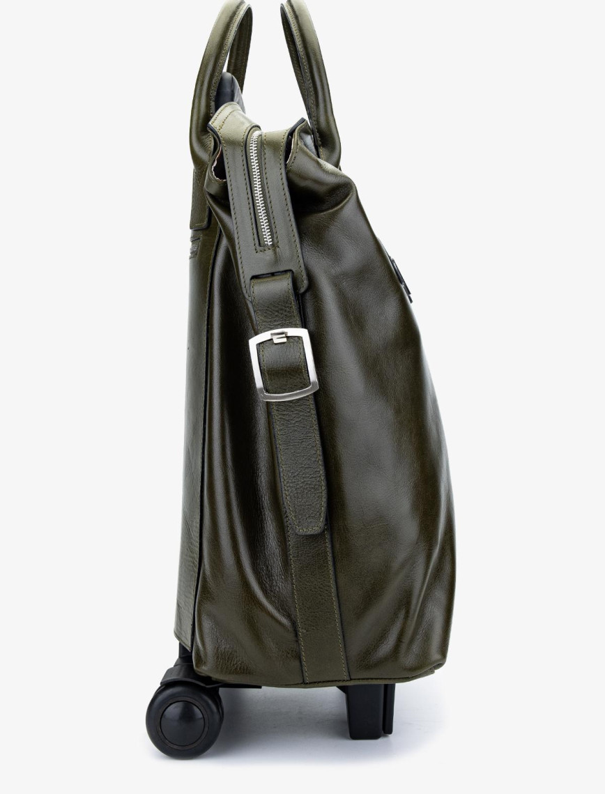 Valmenti Unisex Hakiki Deri Yeşil Valiz Valmenti Unisex Hakiki Deri Yeşil Valiz