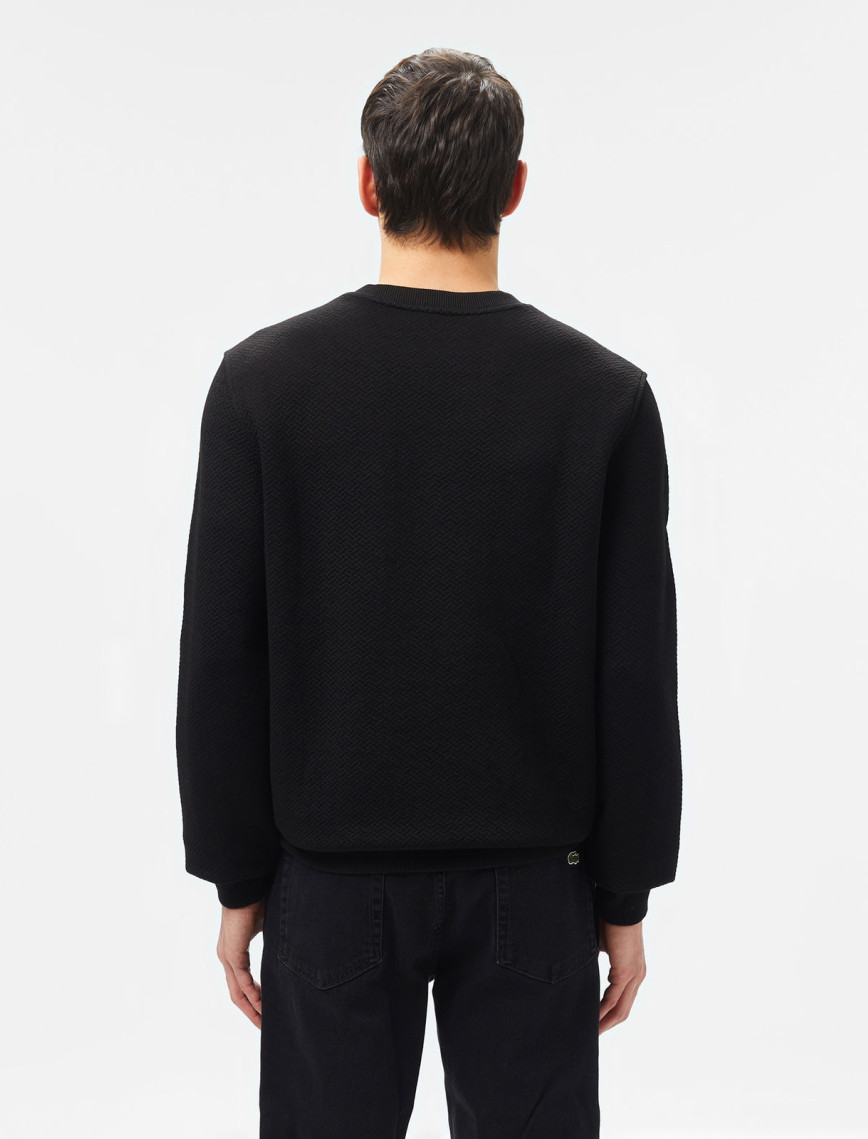 Lacoste Erkek Regular Fit Uzun Kollu Bisiklet Yaka Siyah T-Shirt