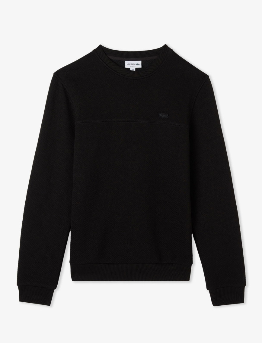 Lacoste Erkek Regular Fit Uzun Kollu Bisiklet Yaka Siyah T-Shirt