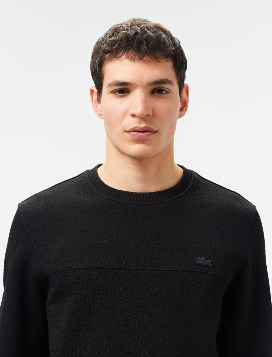 Lacoste Erkek Regular Fit Uzun Kollu Bisiklet Yaka Siyah T-Shirt