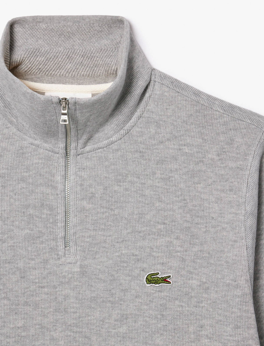 Lacoste Erkek Classic Fit Yarım Fermuarlı Gri Sweatshirt Lacoste Erkek Classic Fit Yarım Fermuarlı Gri Sweatshirt