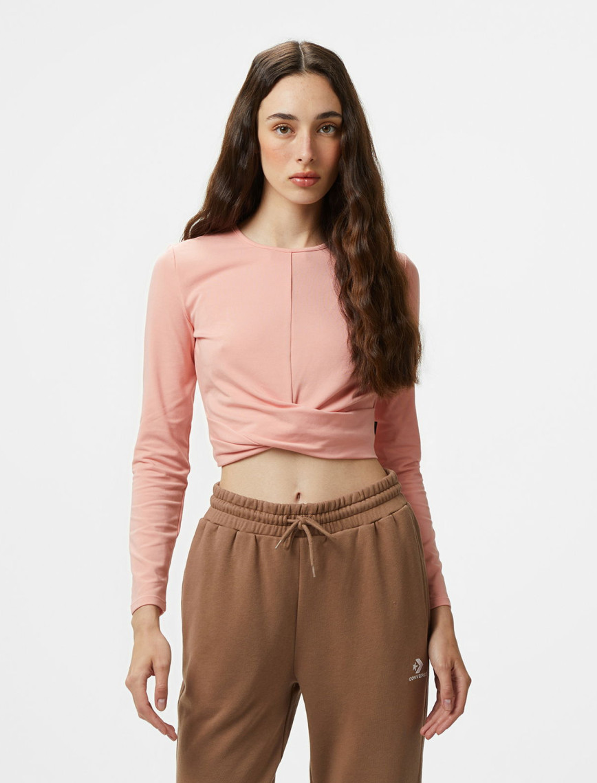 Converse Twist Front Kadın Uzun Kollu Pembe T-Shirt Converse Twist Front Kadın Uzun Kollu Pembe T-Shirt