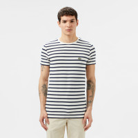 Lacoste Erkek Slim Fit Bisiklet Yaka Çizgili Beyaz T-Shirt Lacoste Erkek Slim Fit Bisiklet Yaka Çizgili Beyaz T-Shirt