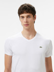 Lacoste Erkek Slim Fit V Yaka Beyaz T-Shirt Lacoste Erkek Slim Fit V Yaka Beyaz T-Shirt