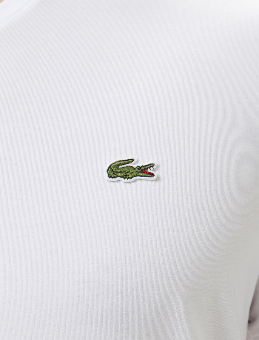 Lacoste Erkek Slim Fit V Yaka Beyaz T-Shirt Lacoste Erkek Slim Fit V Yaka Beyaz T-Shirt