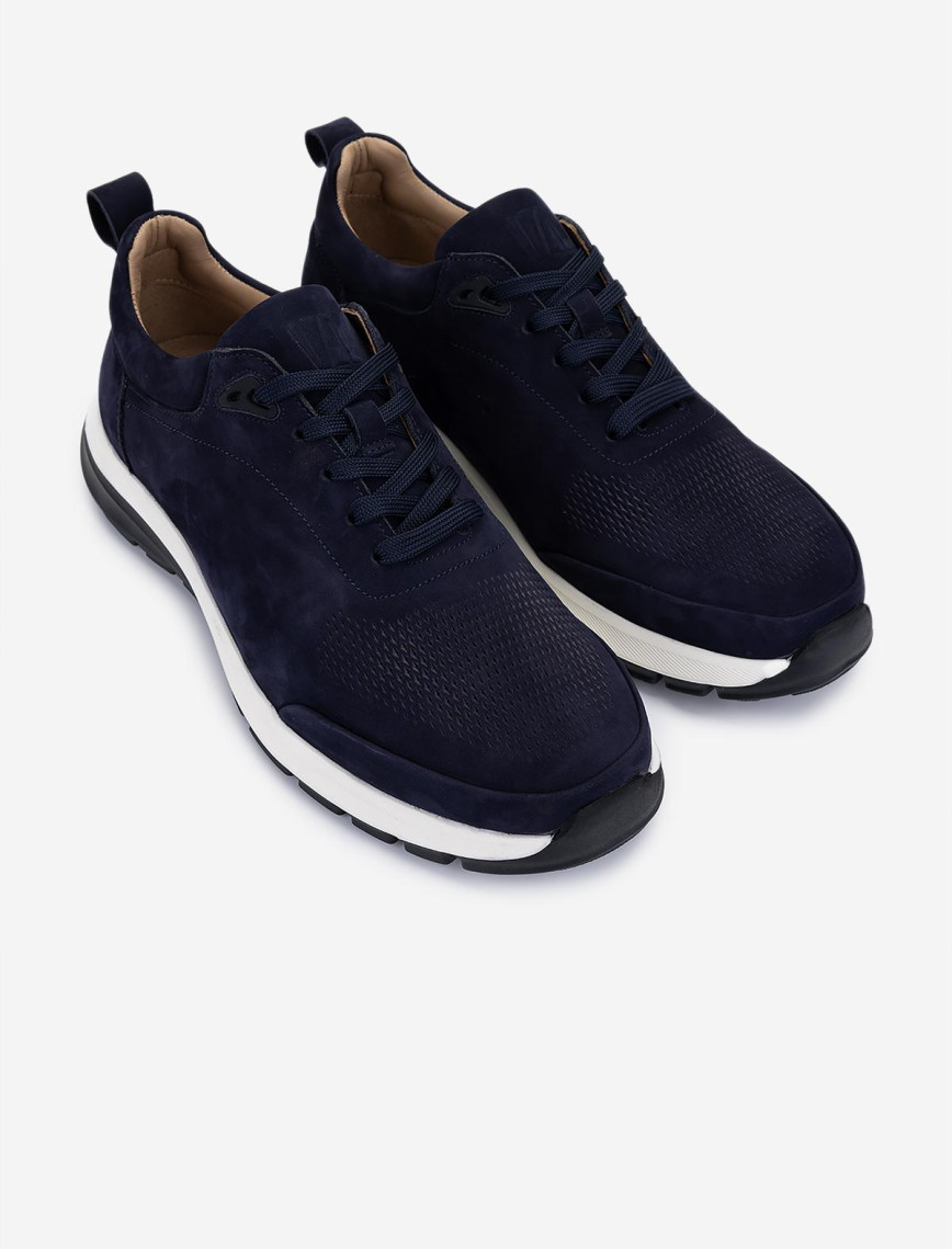 Valmenti Erkek Hakiki Deri Lacivert Nubuk Sneakers & Spor Ayakkabı