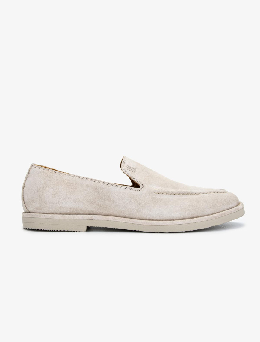 Valmenti Erkek Hakiki Deri Lacivert Süet Loafer Ayakkabı