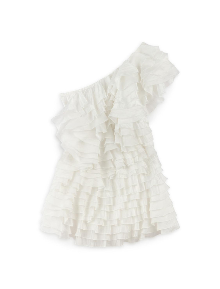 Katlı Fırfır Detaylı Mini Elbise Katlı Fırfır Detaylı Mini Elbise