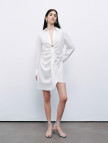 Aksesuar Detaylı Keten Mini Elbise