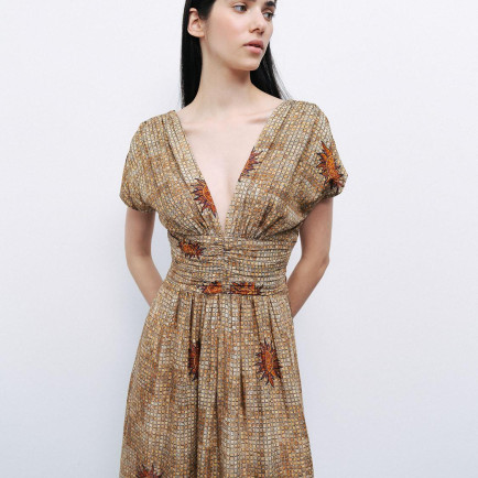 Desenli Maxi Elbise Desenli Maxi Elbise