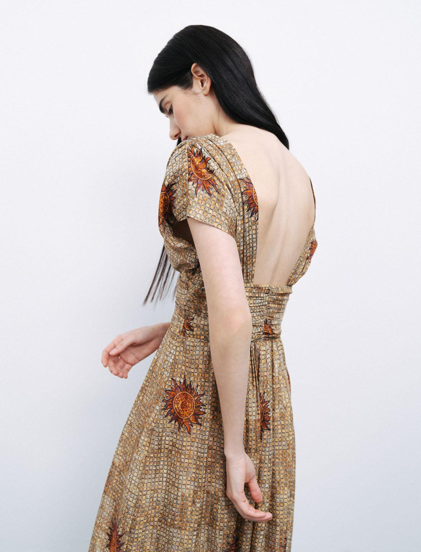 Desenli Maxi Elbise Desenli Maxi Elbise