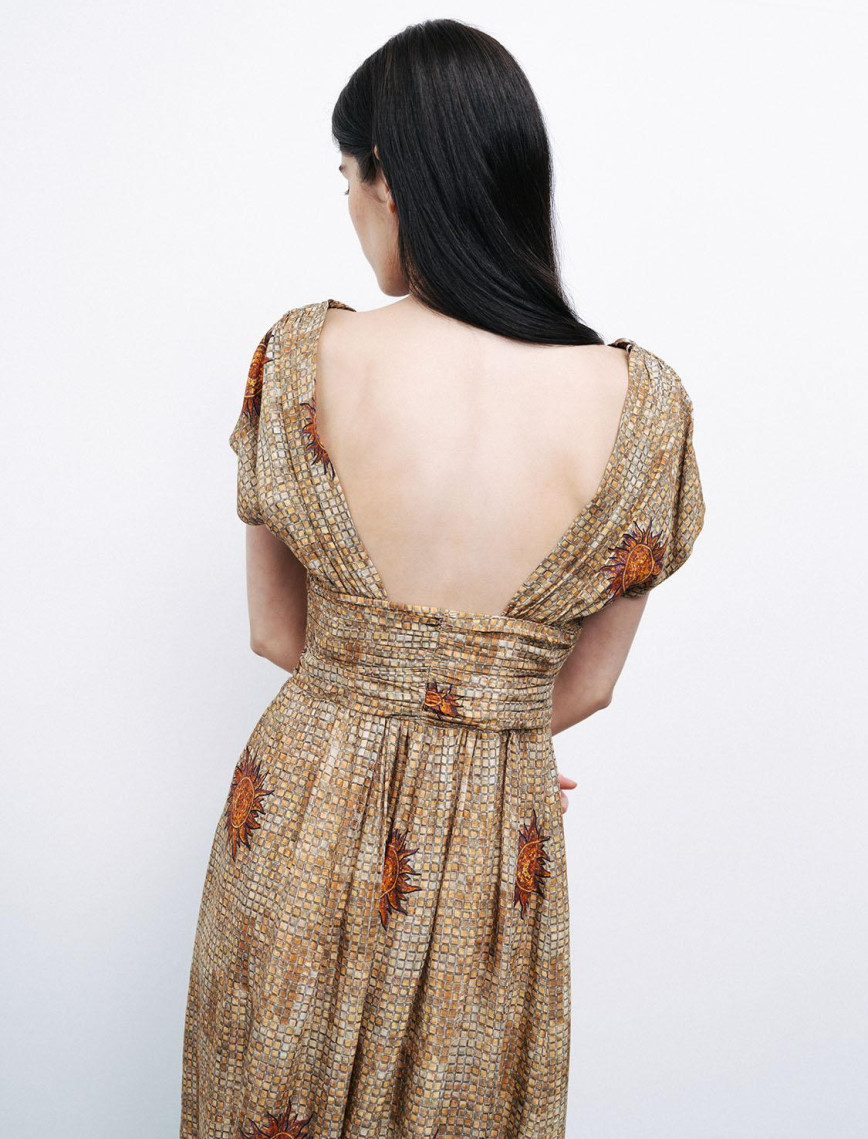 Desenli Maxi Elbise Desenli Maxi Elbise