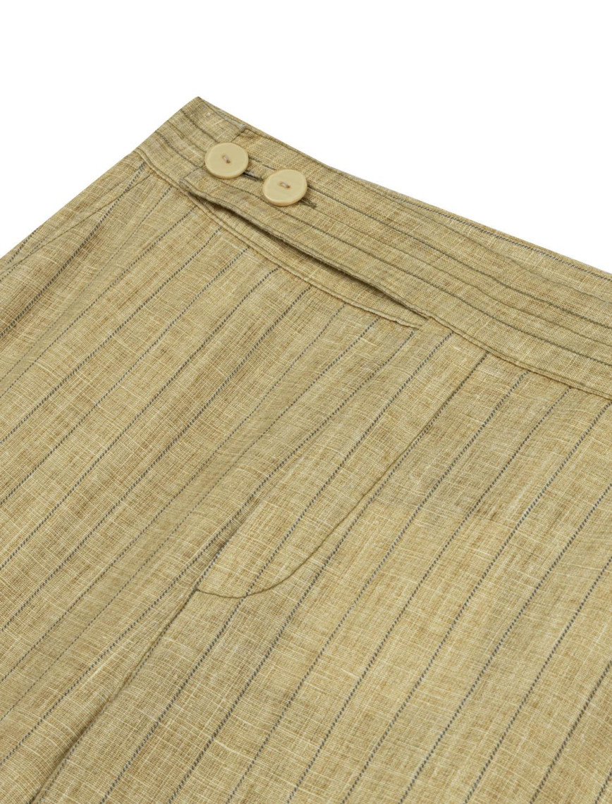 Çizgili Keten Pantolon Çizgili Keten Pantolon