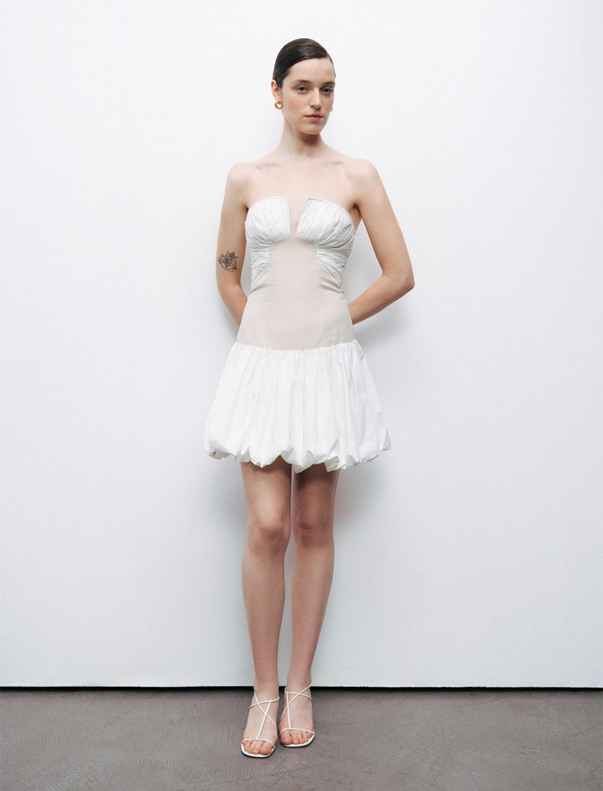 Straplez Mini Elbise