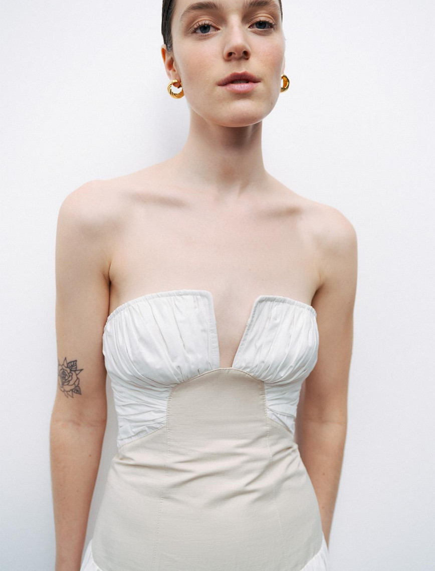 Straplez Mini Elbise