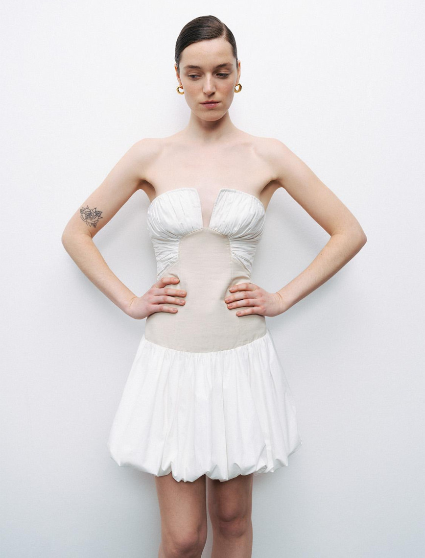 Straplez Mini Elbise